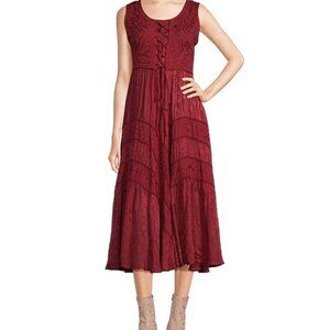 SCULLY Burgandy Lace Front Dress SZ XL